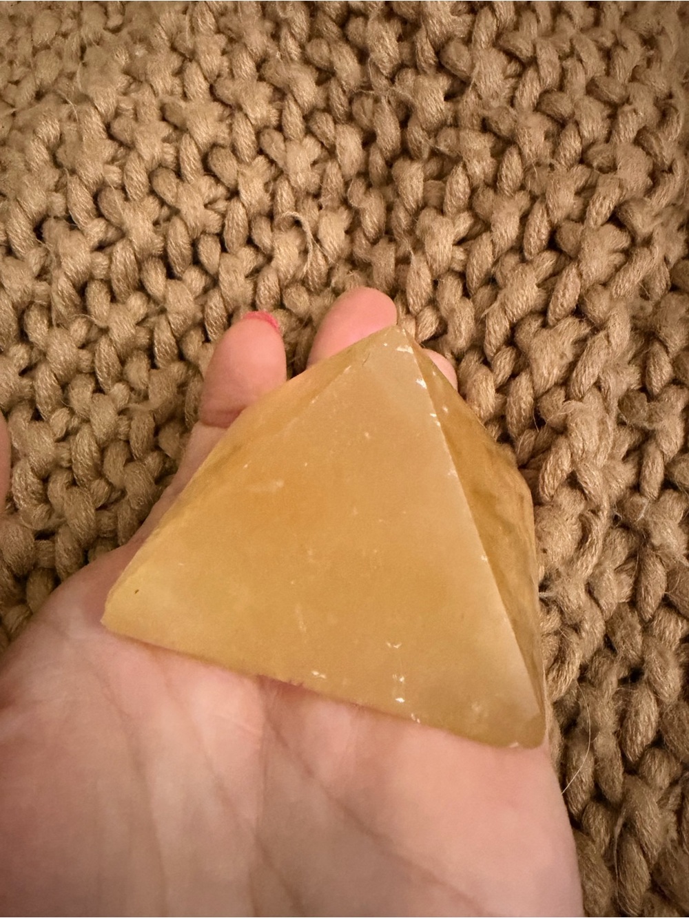 Natural Polished Honey Calcite Crystal Pyramid / Yellow Calcite